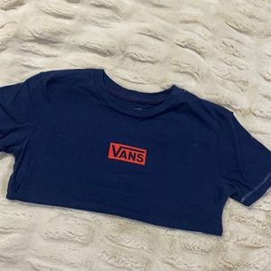 Vans t shirt! Never worn! Navy blue. Size extra small! Super cute!